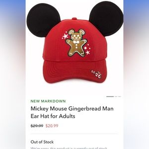 Mickey Mouse Gingerbread Man Ear Hat for Adults